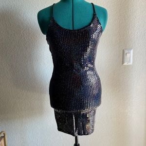 Navy blue mini dress